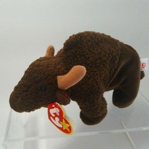 Ty 1998 ROAM Beanie Baby Buffalo Has rare w/tag PE Pellets